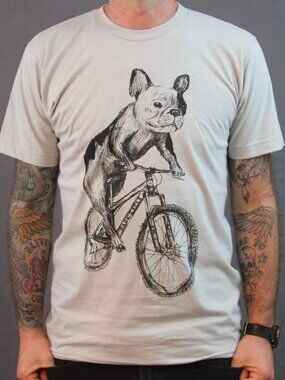 French Bulldog Bike Shirt – Hand Screen Printed Dog Lover Tee